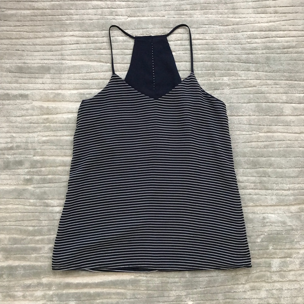 Navy and White Reversible Tank Blouse